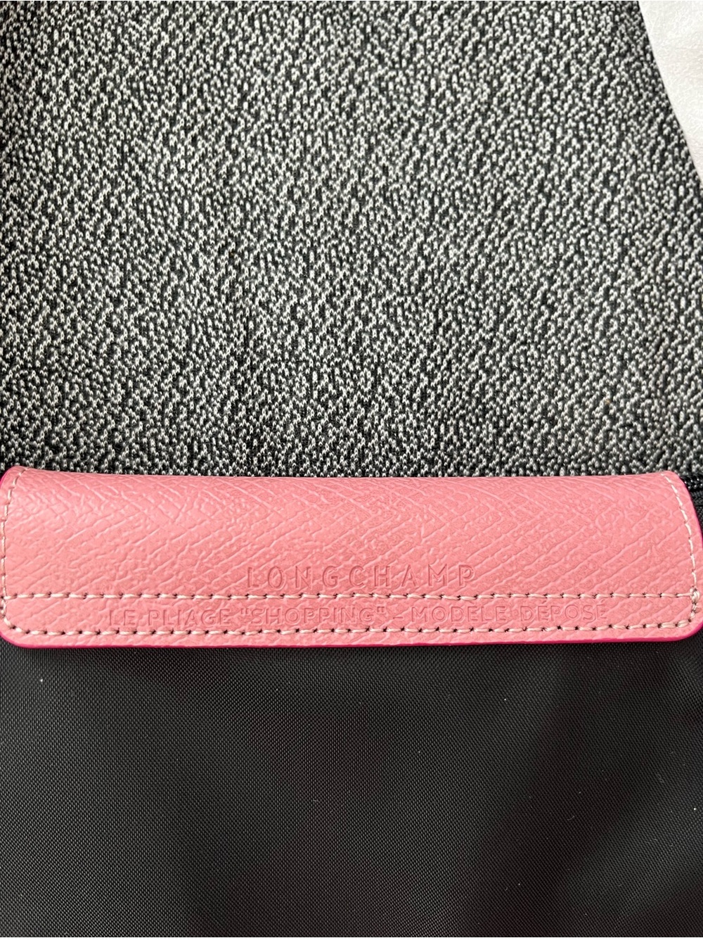 Longchamp Black Tote with Pink Leather Trim and Pink Eiffel Accent - Picture 4 of 6